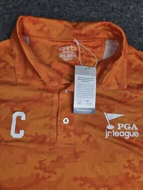 PGA Captains Golf Performance Polo Mens Med Jr League Garb Orange NWT